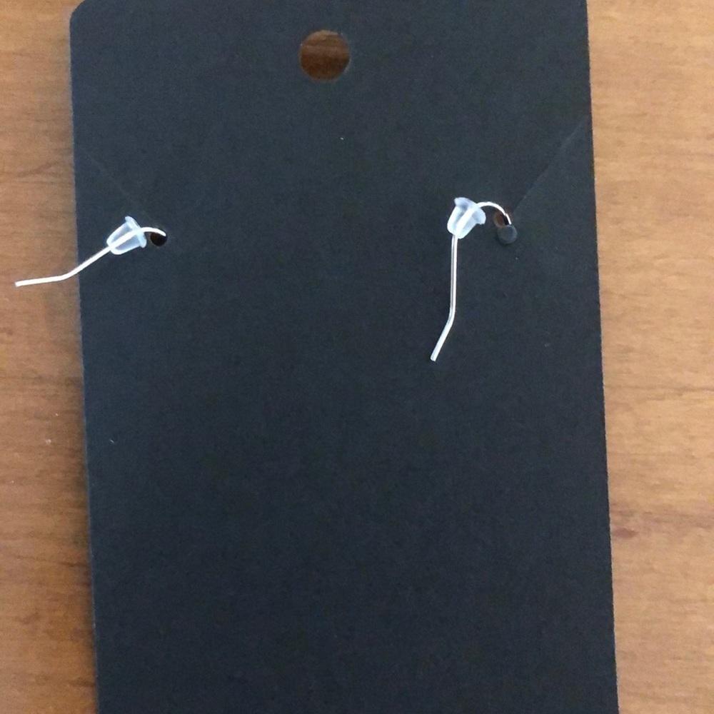 SILVER HEART EARRINGS CUBIC ZIRCON - Picture 3 of 3
